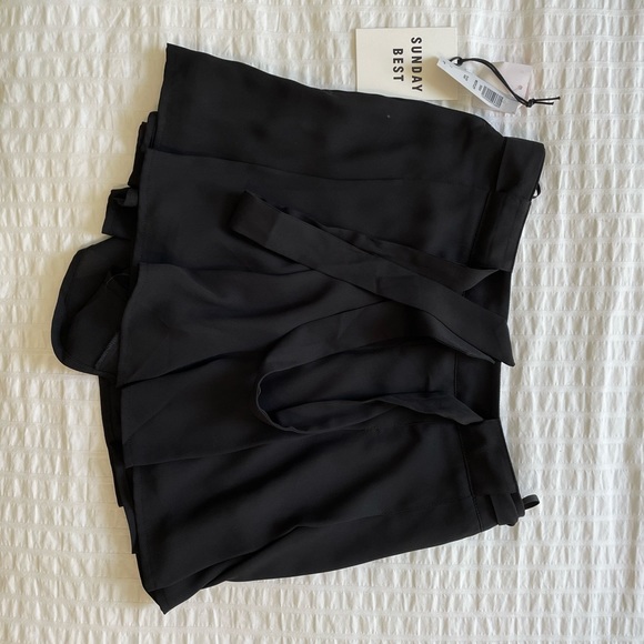 Aritiza Westley Pleated Black shorts - Picture 3 of 7